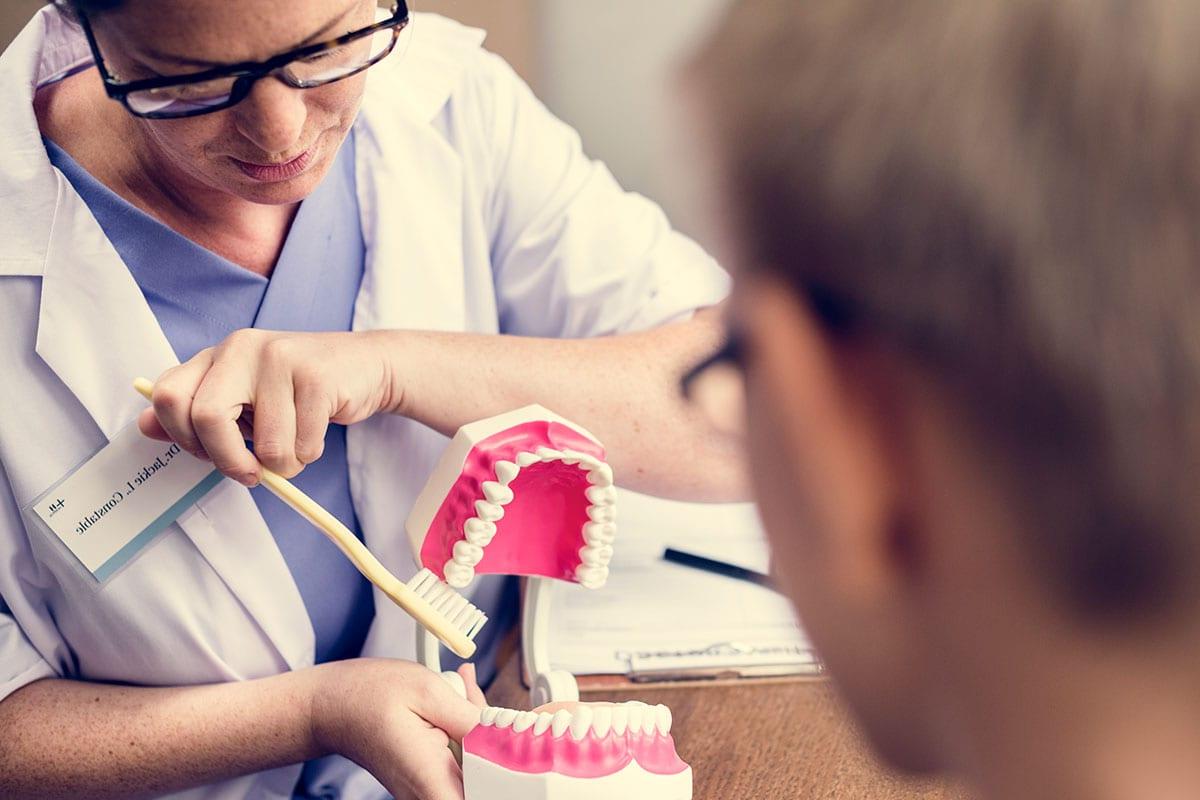 student in a dentistry class